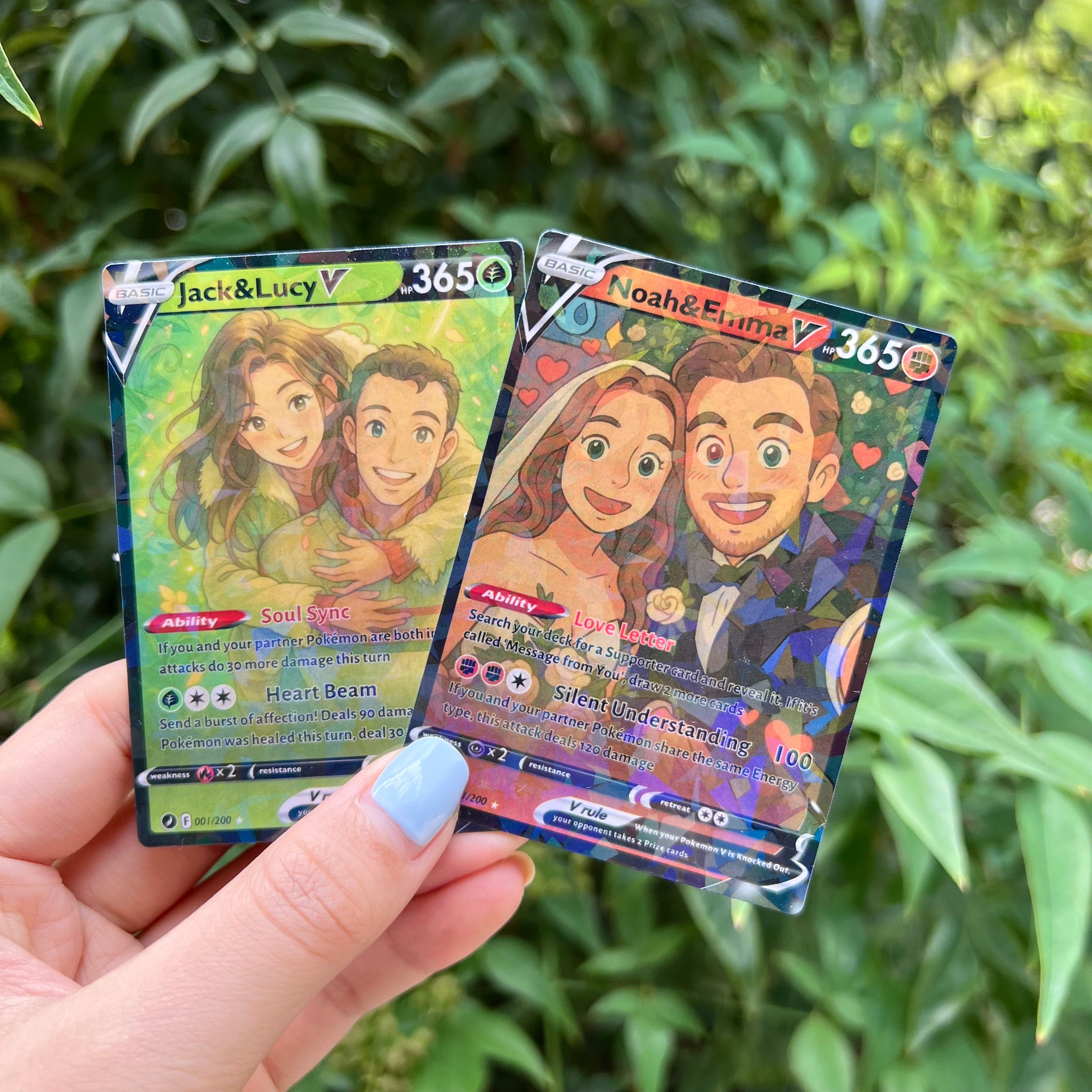 Custom Anime PokeLove 8 Types V Card For Couples