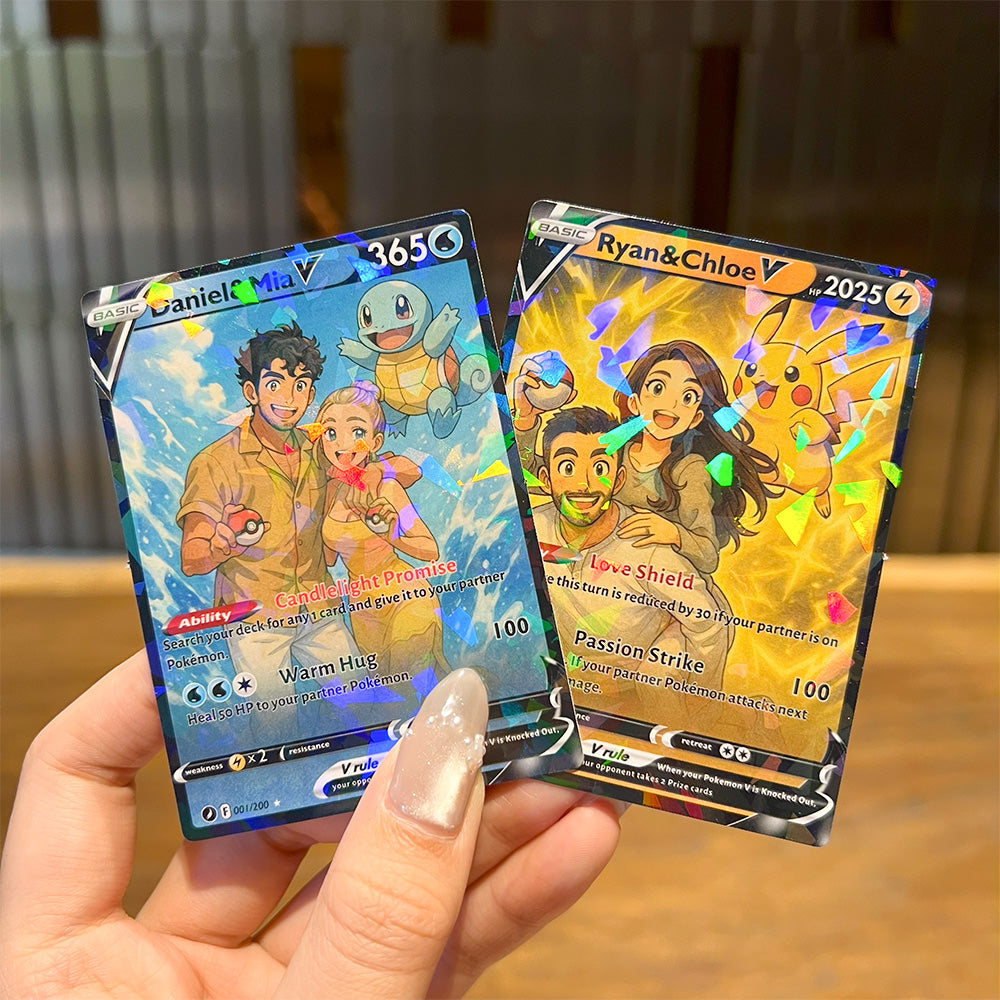Custom Anime Pokecard V Card For Couples with Poke Character