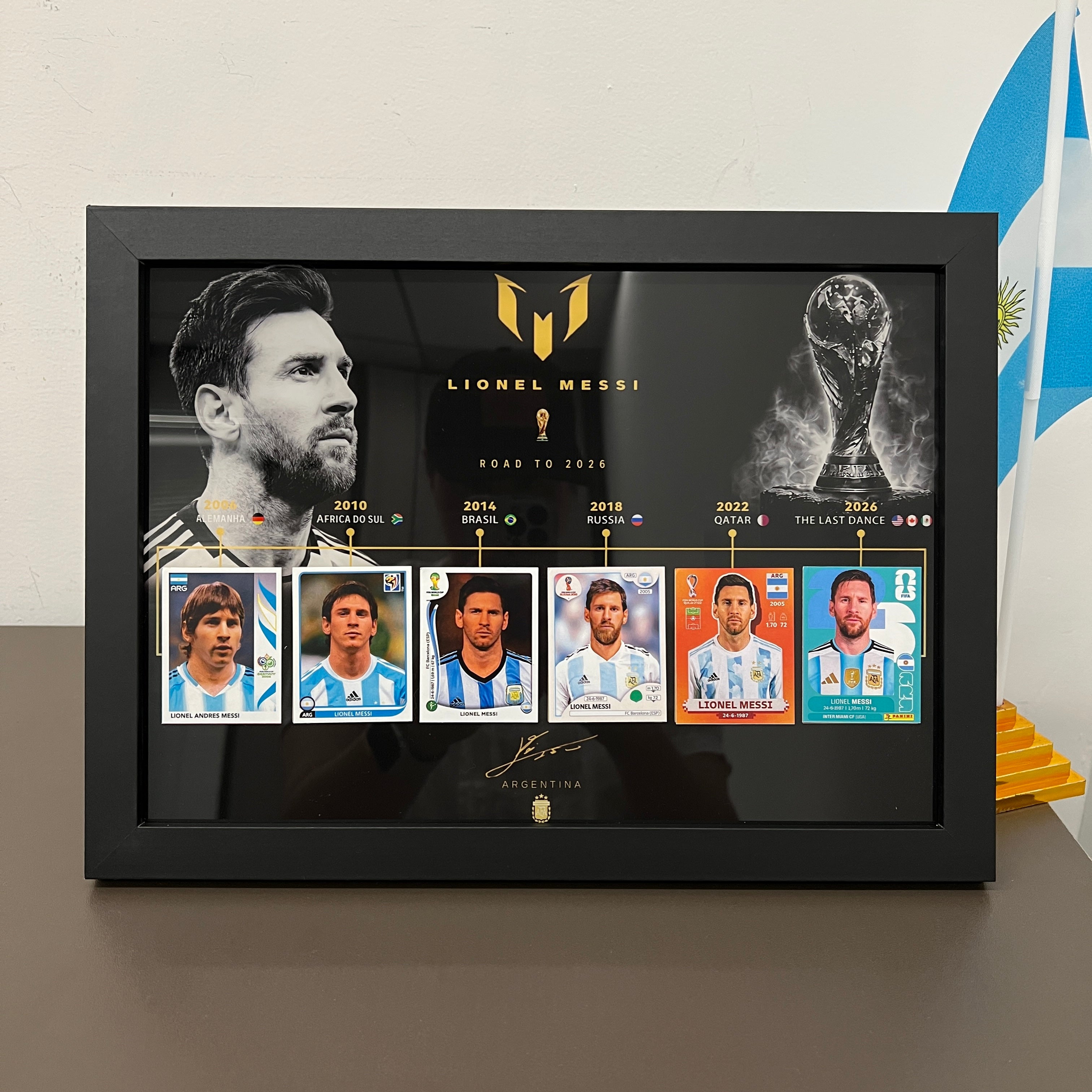 Lionel Messi "Una Leyenda" Luxury Frame – 6x World Cup Career Evolution Frame (2006-2026)