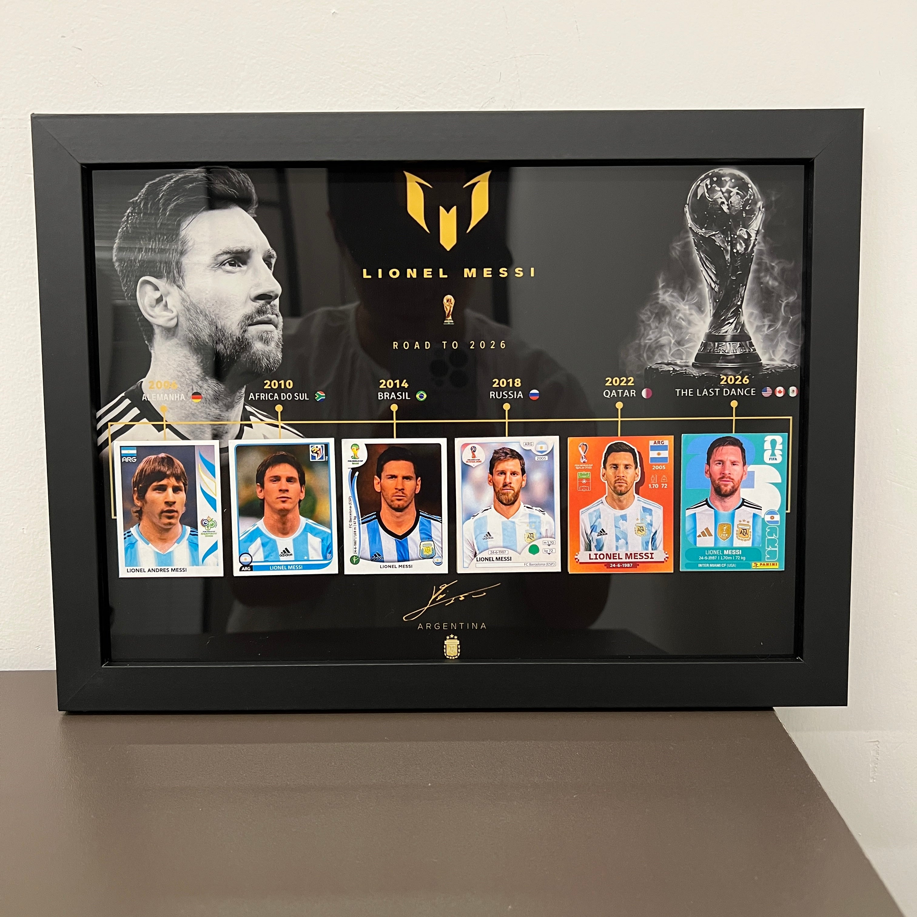 Lionel Messi "Una Leyenda" Luxury Frame – 6x World Cup Career Evolution Frame (2006-2026)