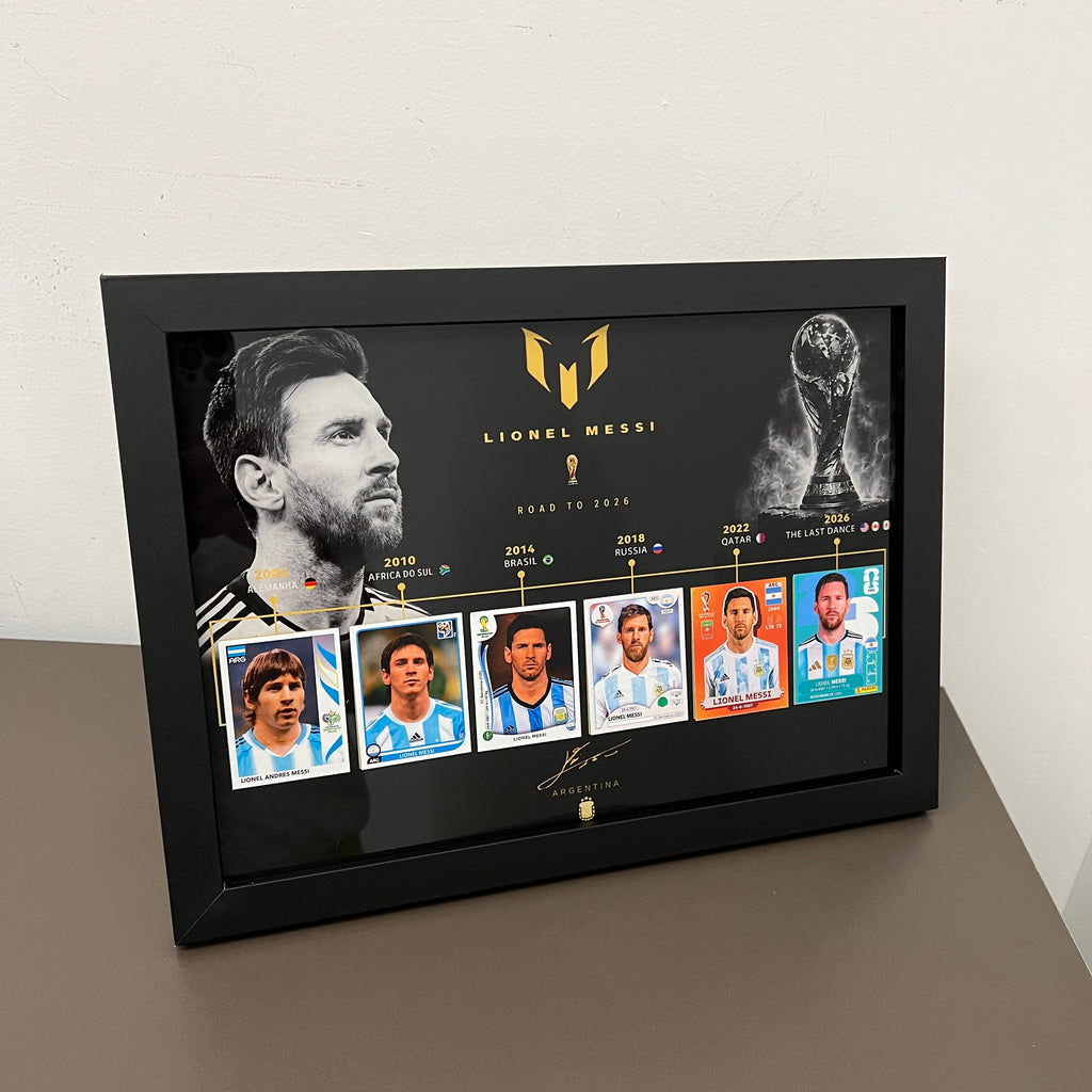 Lionel Messi "Una Leyenda" Luxury Frame – 6x World Cup Career Evolution Frame (2006-2026)