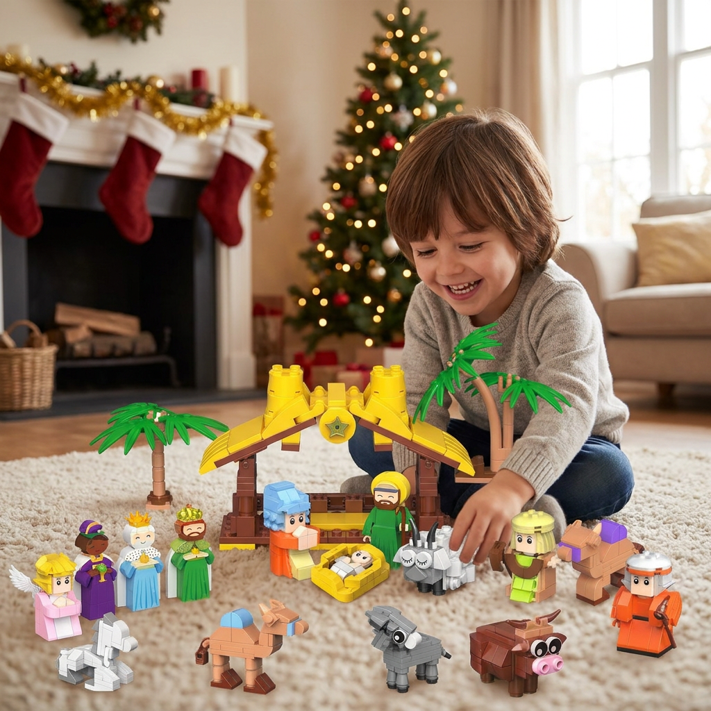 Christmas Nativity Building Blocks Advent Calendar for Kids