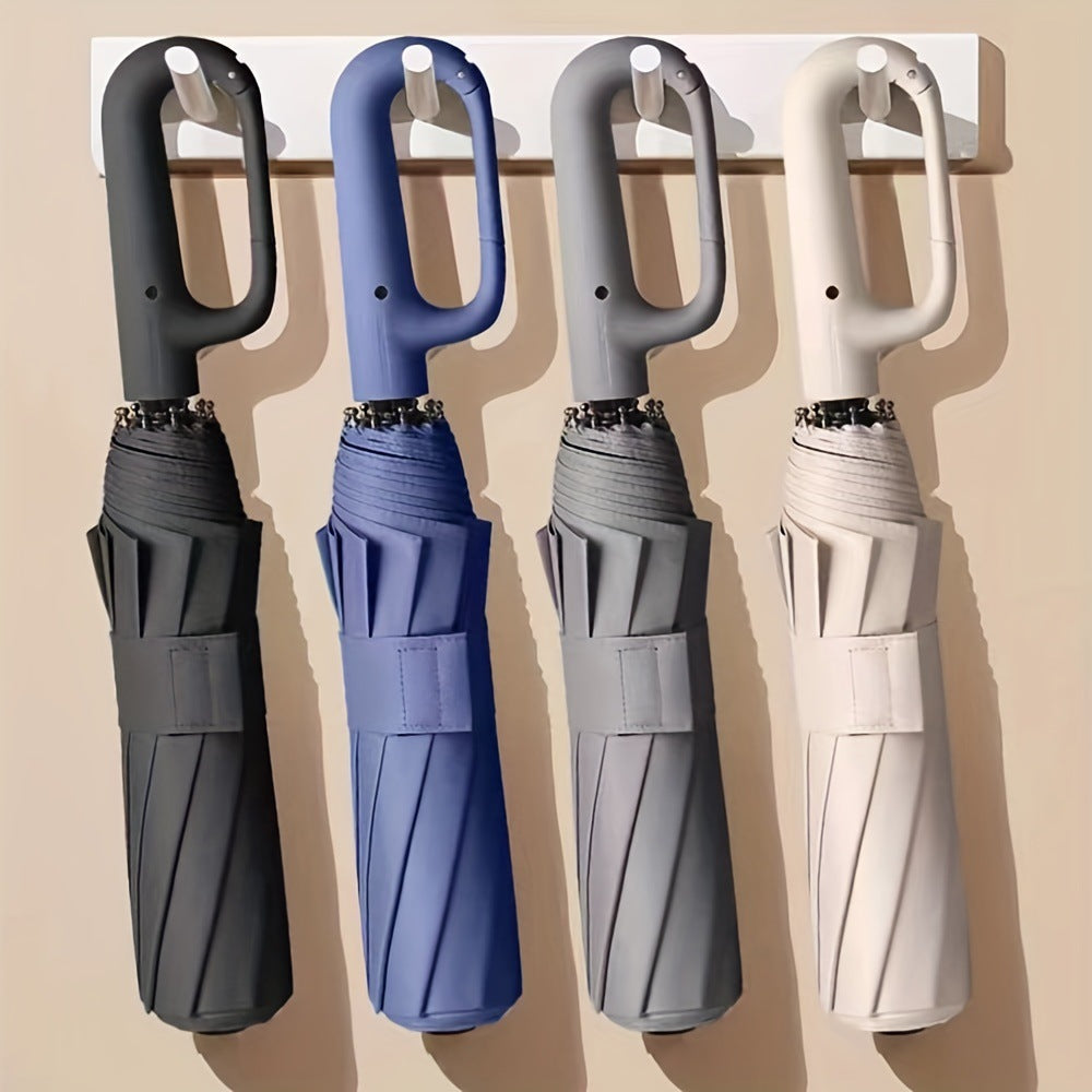 Creative Ring Buckle Windproof Reinforced Umbrella – Automatic Folding Sun & Rain Umbrella