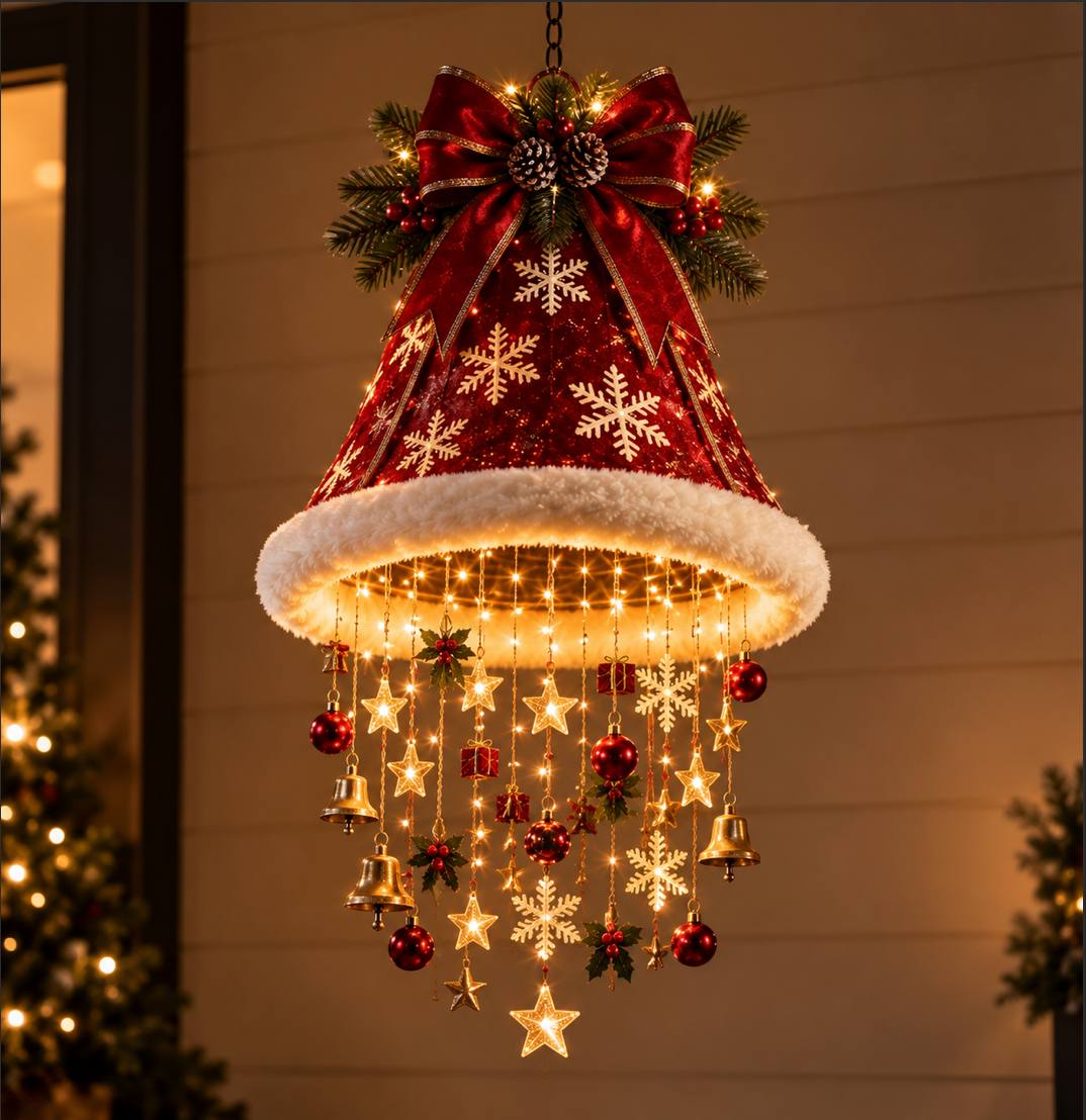 The Enchanted Christmas Bell Chandelier™ – Glowing Holiday Starlight Mobile