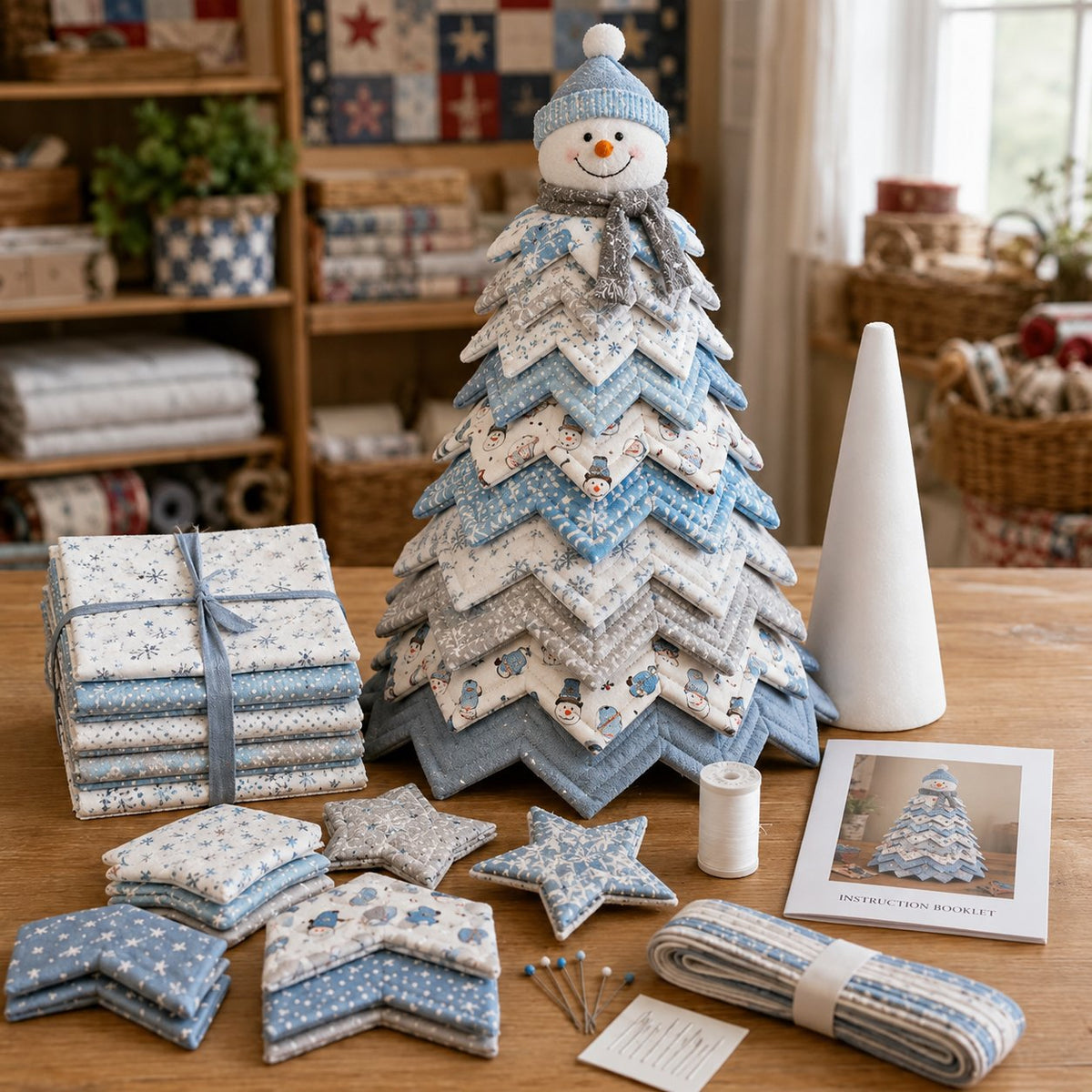LAST DAY 69% OFF DIY Quilted Santa Christmas Tree Kit – Handmade Holiday Craft & Festive Tabletop Decor