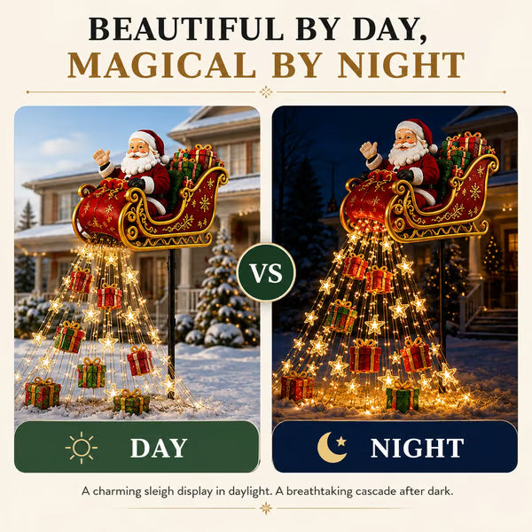 🎁 Santa Flying Sleigh Solar Garden Light – The Perfect Christmas Gift & Outdoor Holiday Decor
