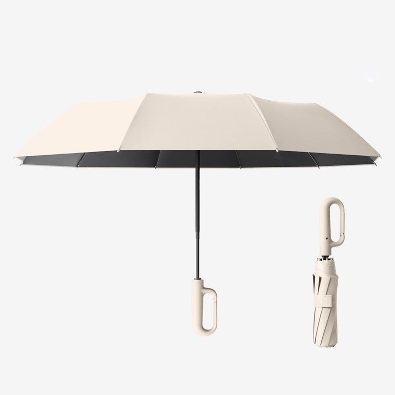 Creative Ring Buckle Windproof Reinforced Umbrella – Automatic Folding Sun & Rain Umbrella