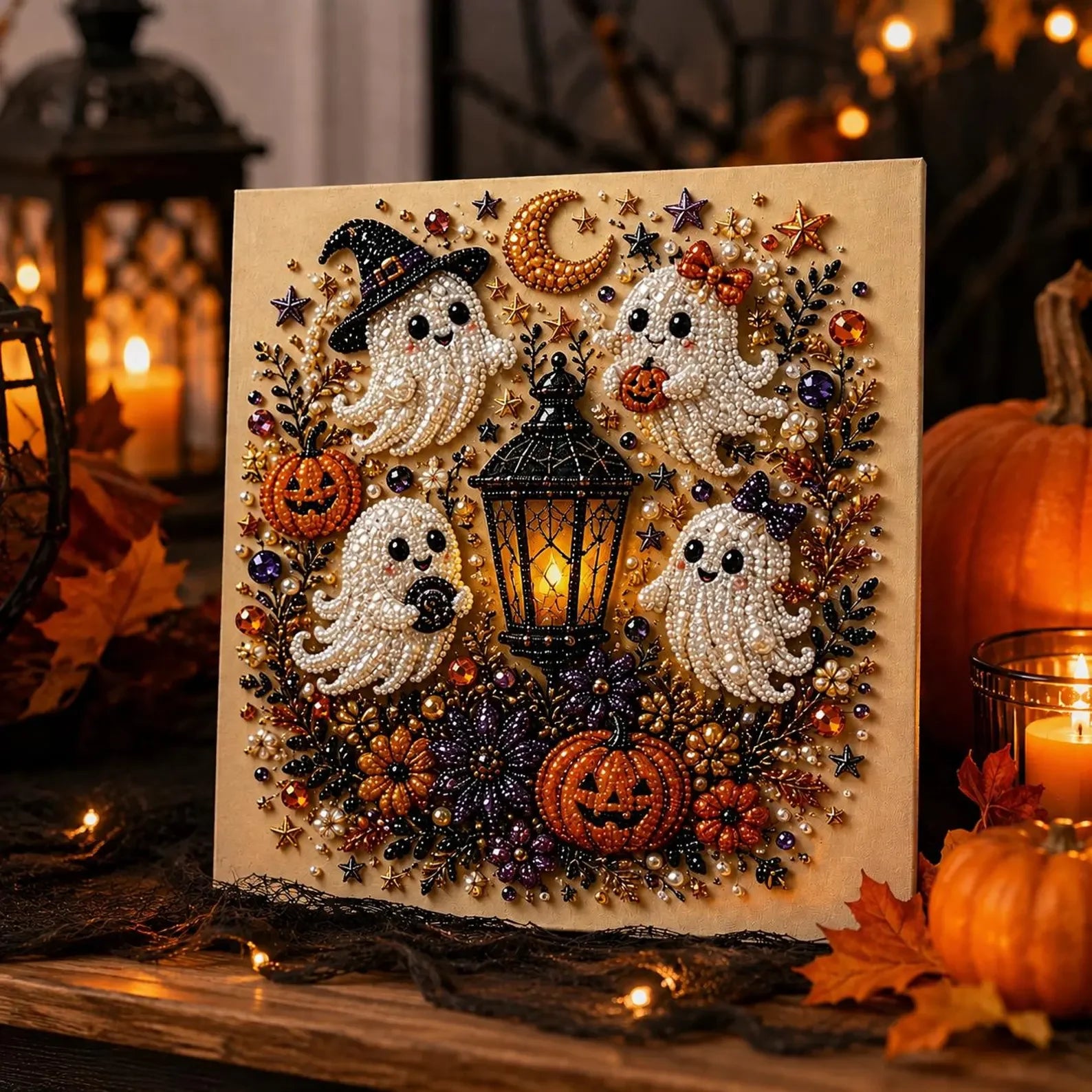 Halloween Pearl Art DIY Kit - Ghosts & Lantern