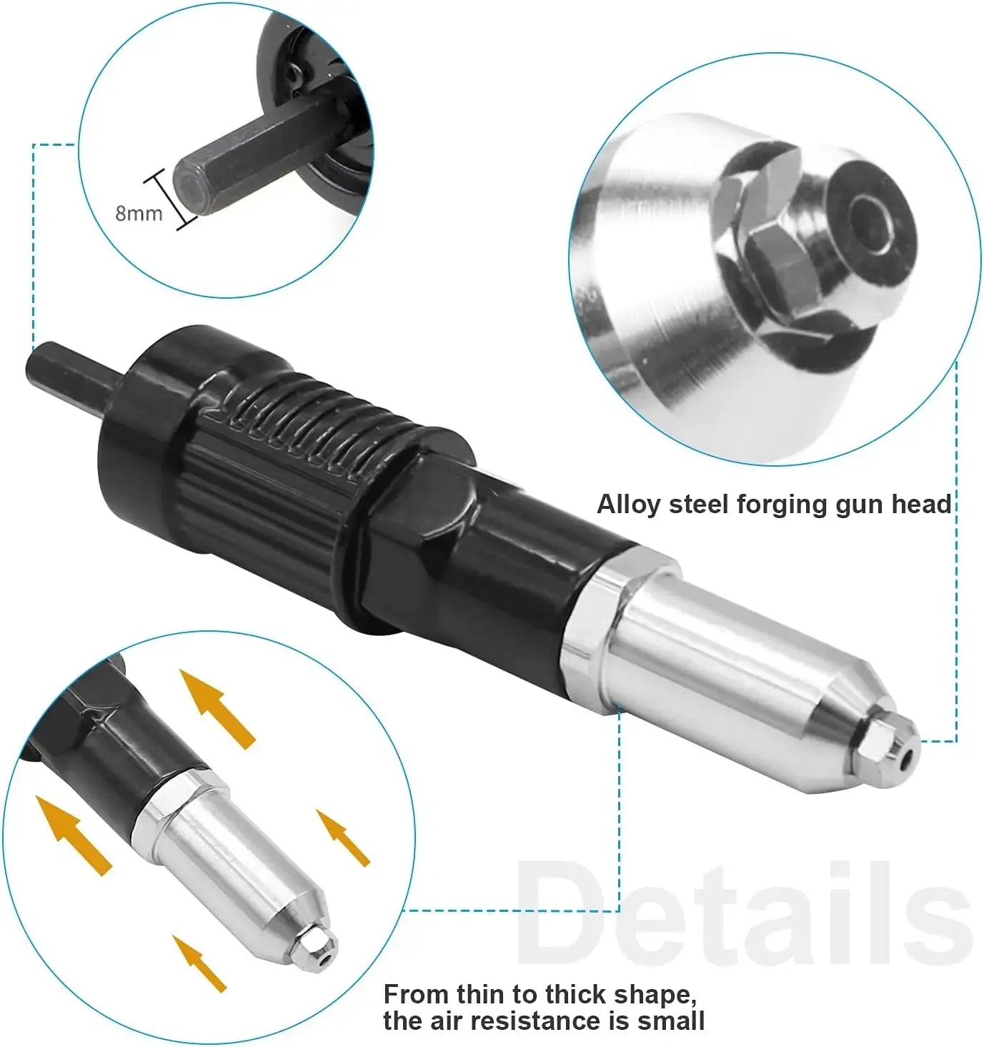 Cordless Rivet Gun Drill Attachment Kit