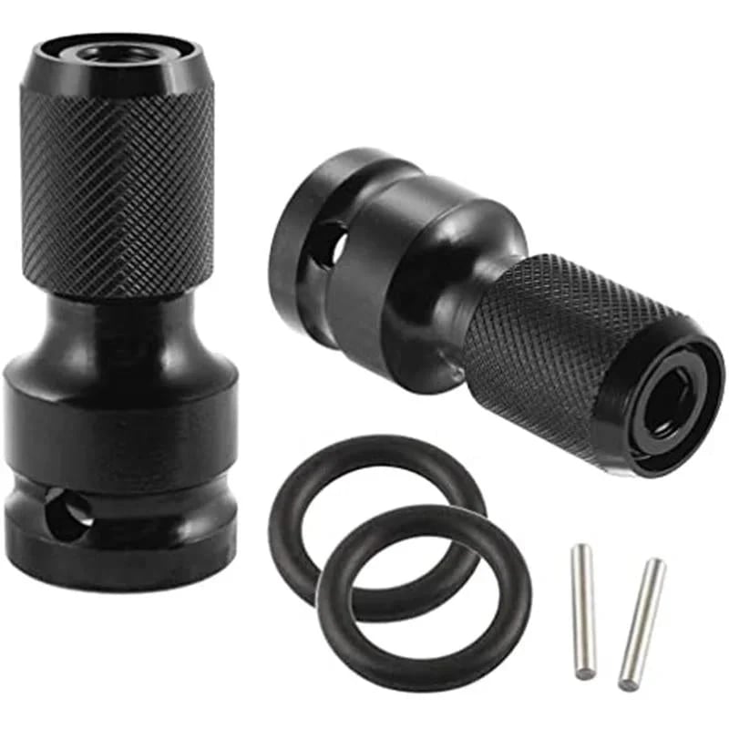 2 Pack 1/4" Hex Shank Socket Converter – 1/2" to 1/4", Quick Release