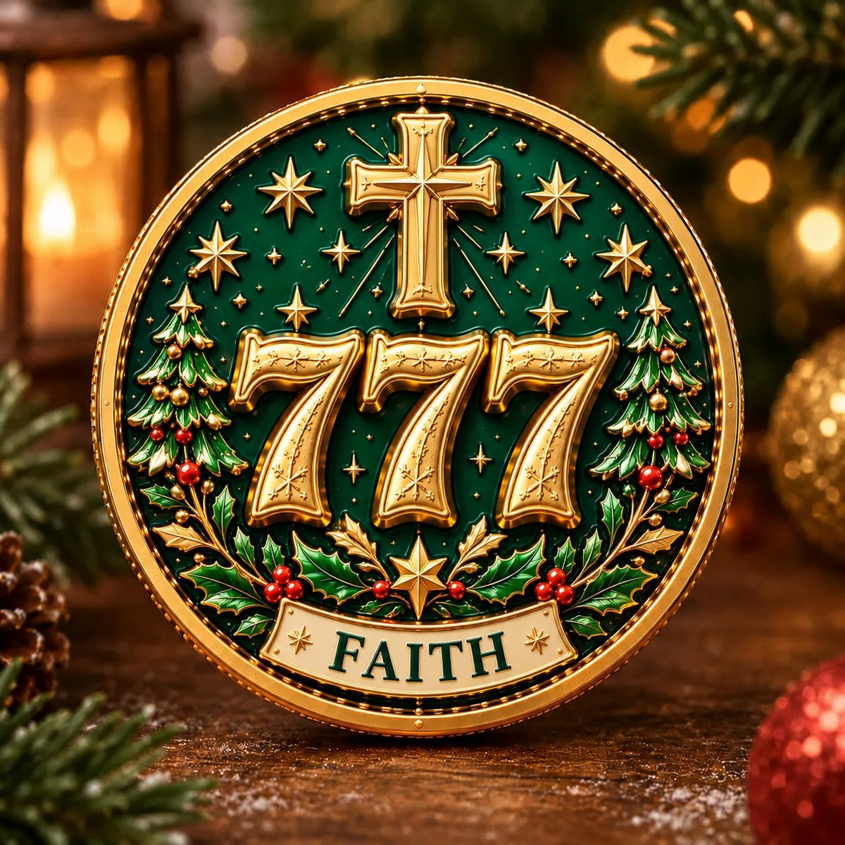Lucky 777 Christmas Blessing Coin — Holiday Collectible Keepsake  - image 8