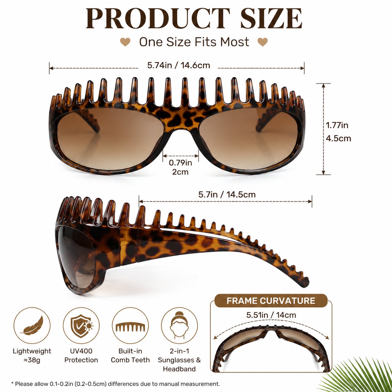 2-In-1 Tortoiseshell Headband Sunglasses