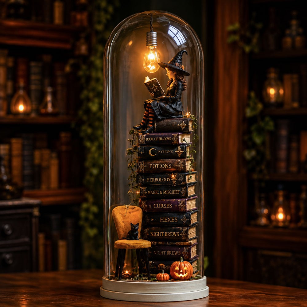 Last Day 49% OFF – Halloween Glass Dome Miniature Scene Ambient Lamp