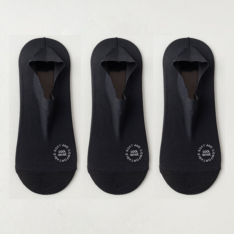 3-Pair Invisible Grip Socks Pack Breathable | Low-Cut | Anti-Slip | Sweat-Absorbing