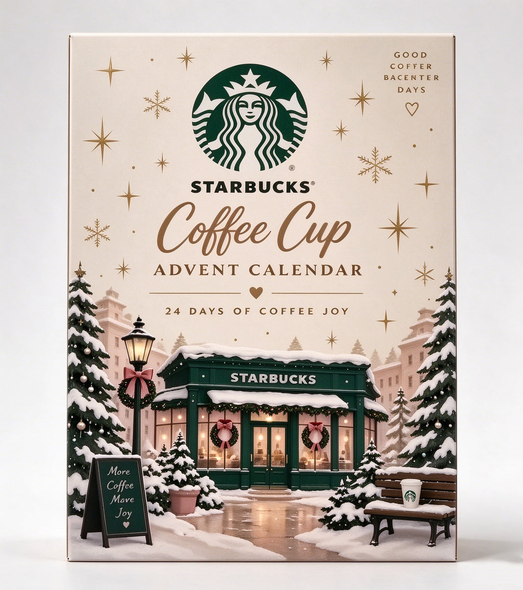 24‑Day Coffee Cup Advent Calendar | Mini Drink Keychains Christmas Gift Set