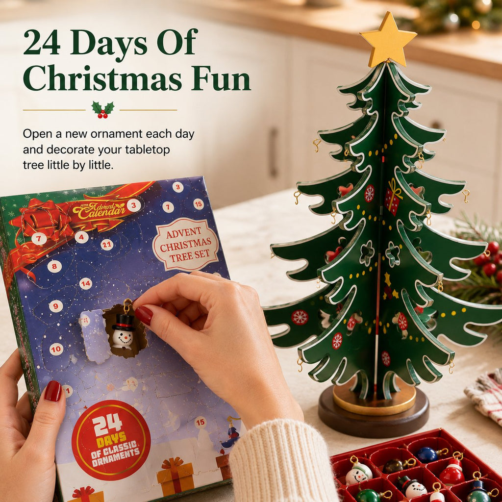24-Day Wooden Christmas Tree Advent Calendar