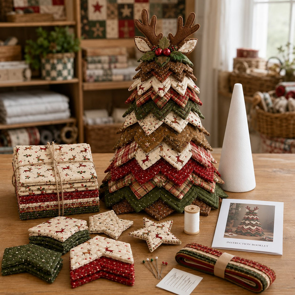 LAST DAY 69% OFF DIY Quilted Santa Christmas Tree Kit – Handmade Holiday Craft & Festive Tabletop Decor