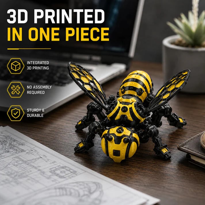 Cyber Mechanical Bee Figurine