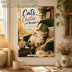Cats Chillin' with Books 2027 Wall Calendar | A4 Cozy Cat & Book Lover Calendar | Designed by Isabel Kline | TYIIPLUS