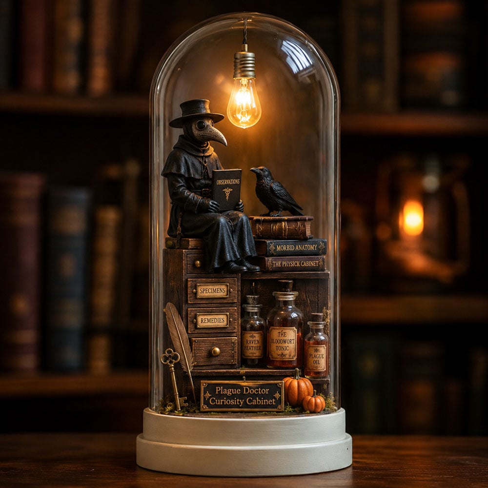 Last Day 49% OFF – Halloween Glass Dome Miniature Scene Ambient Lamp