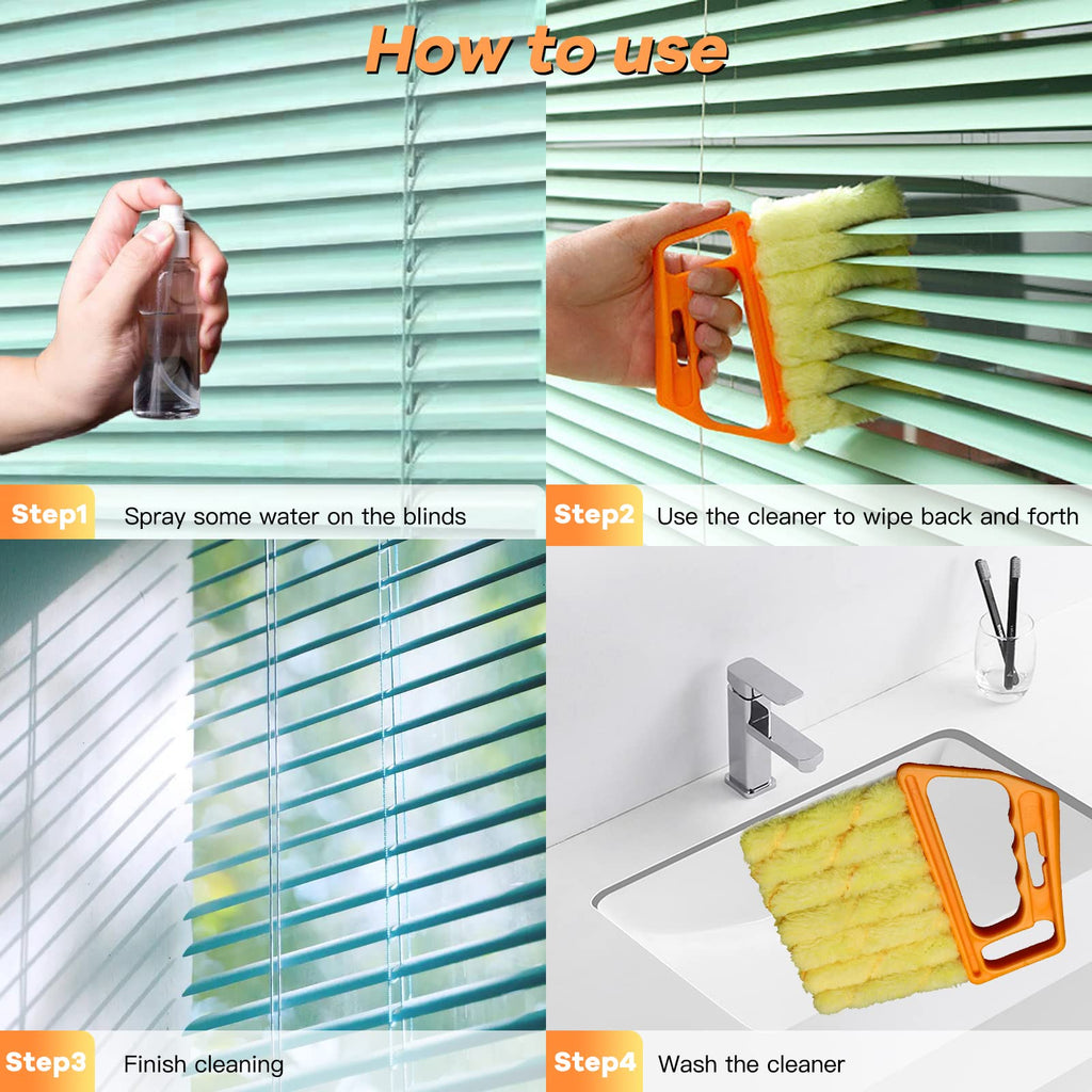 4 Pcs Microfiber Blind Cleaner Duster Tool for Window & Air Vent