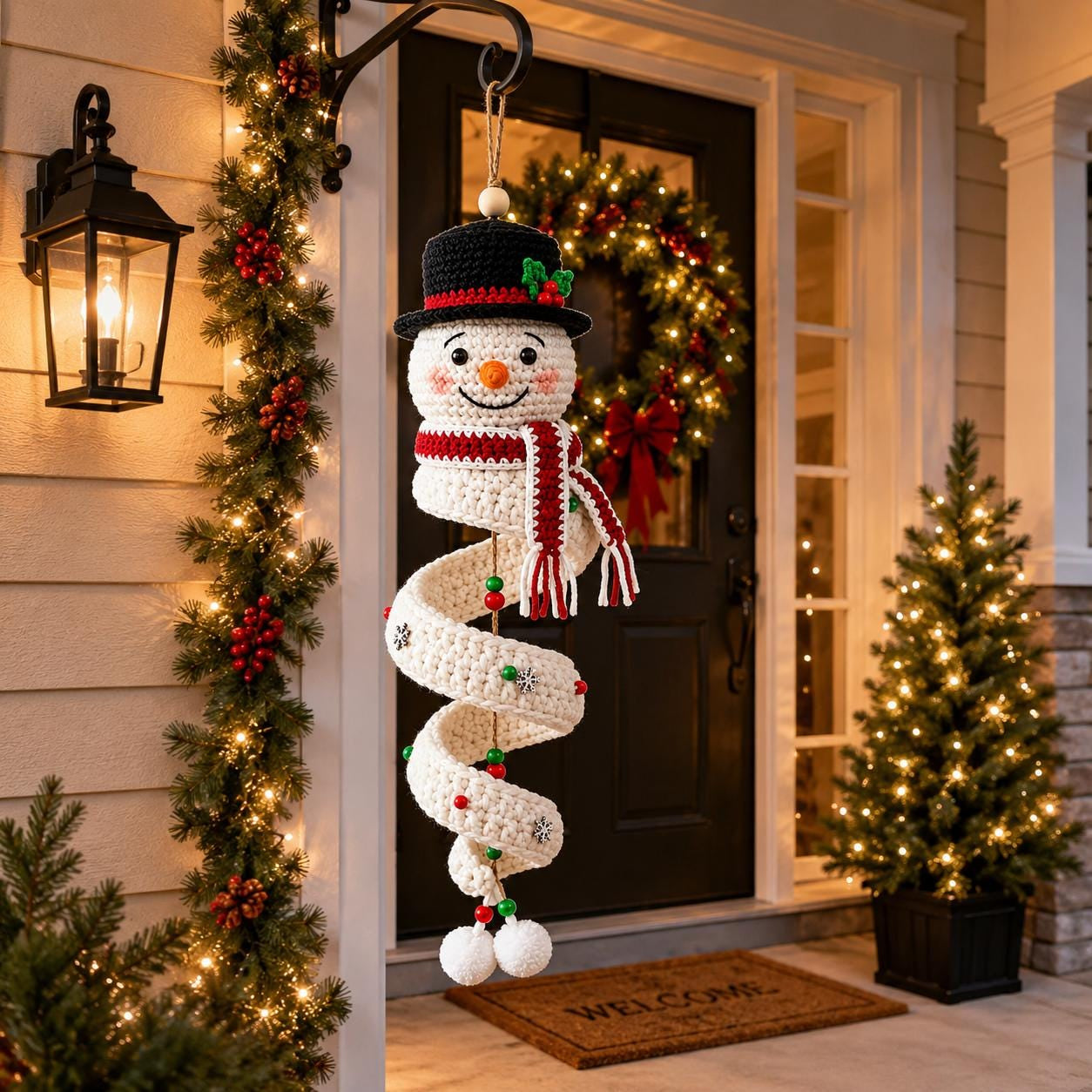 Crochet Snowman Spiral Ornament DIY Kit