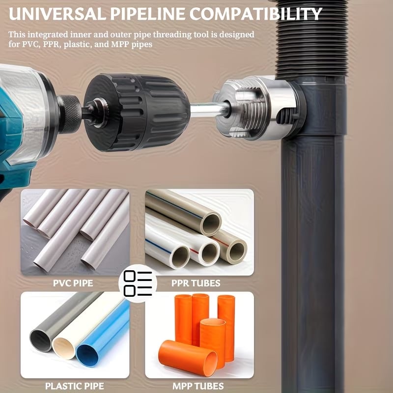 3-Piece Heavy-Duty PVC Pipe Threading Tool Kit (1/2′′, 3/4′′, 1′′ Male/Female) – For PVC, PPR & MPP Pipes