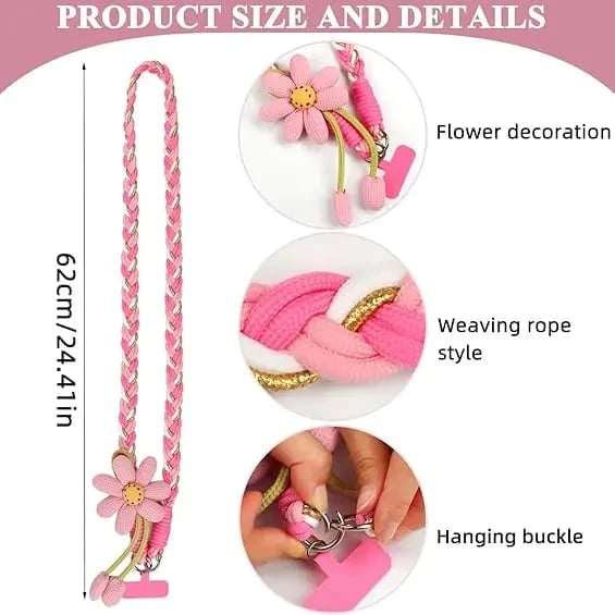 Cute Floral Phone Crossbody Lanyard – Hands-Free & Stylish!