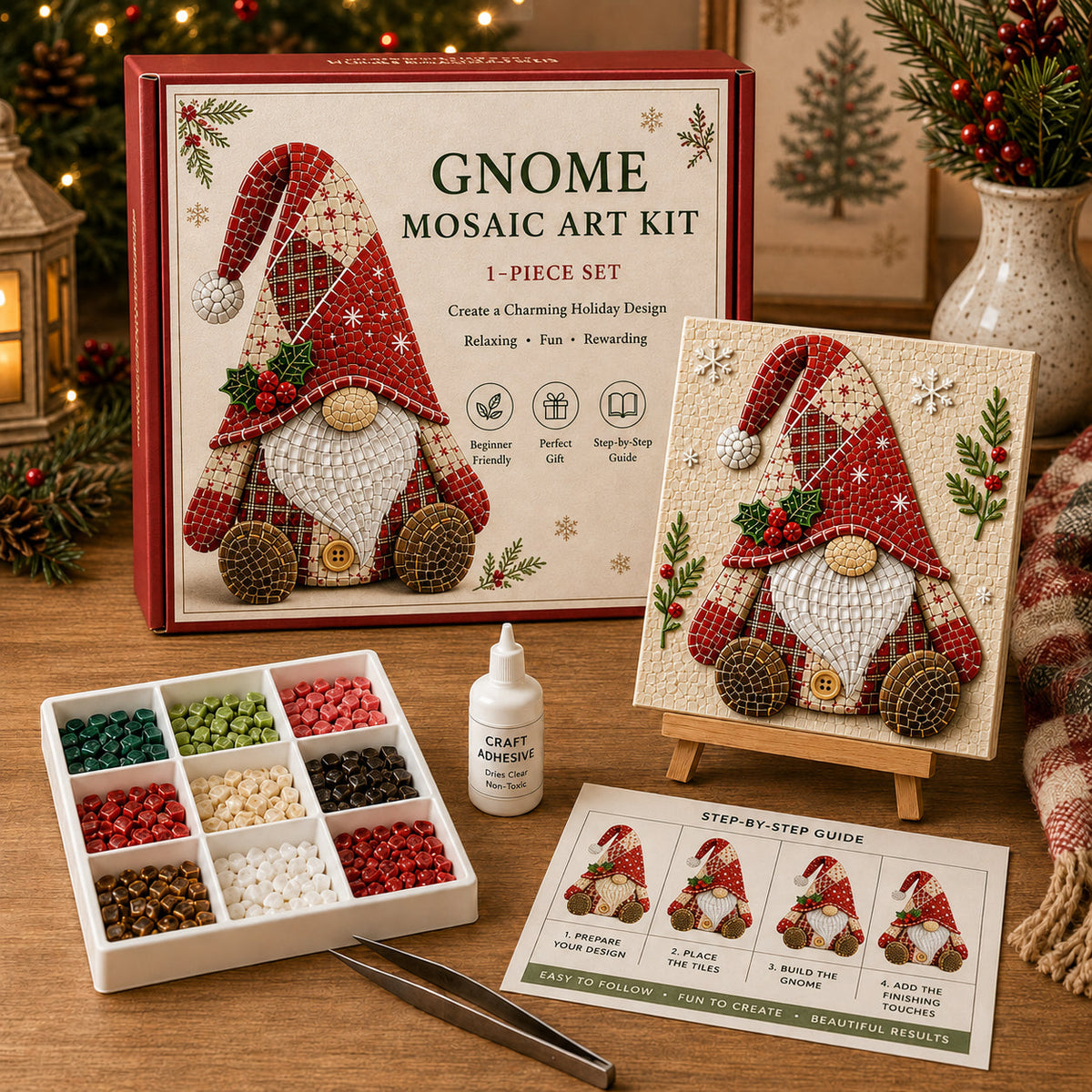 Last Day BUY 3 GET 1 FREE Gnome Mosaic Art Kit – Create Your Own Charming Handmade Masterpiece