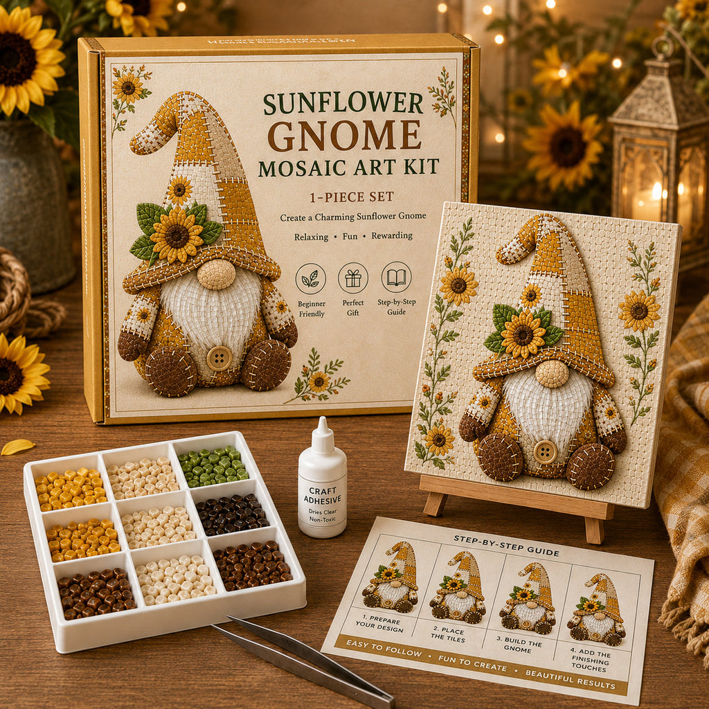 Last Day BUY 3 GET 1 FREE Gnome Mosaic Art Kit – Create Your Own Charming Handmade Masterpiece