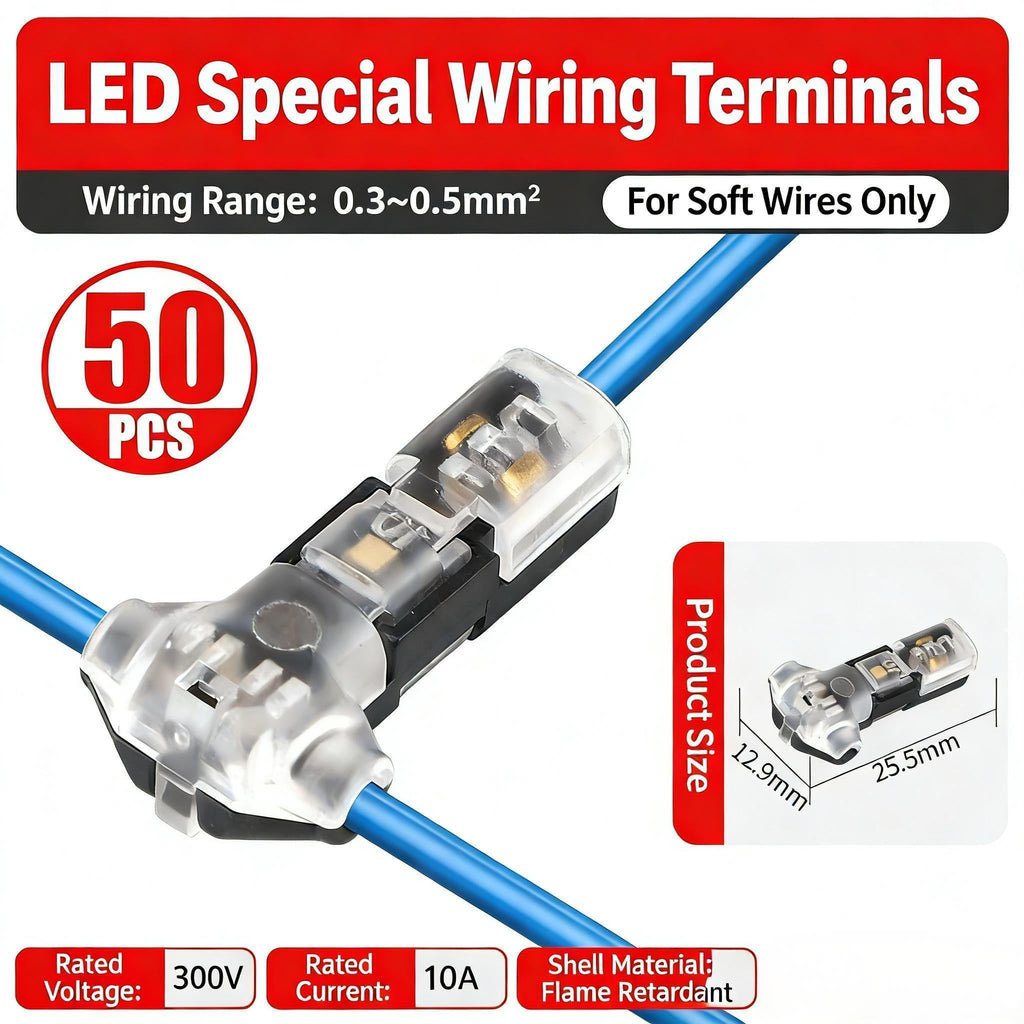 Double-Wire Plug-in Connector Led Light Strip Connectors 1/2/3Pin