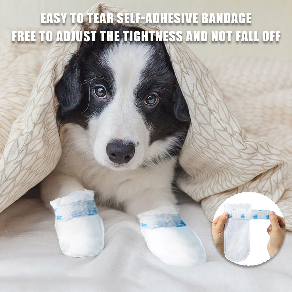 Disposable Dog Boots with Self-Adhesive Bandage for Paw Protection