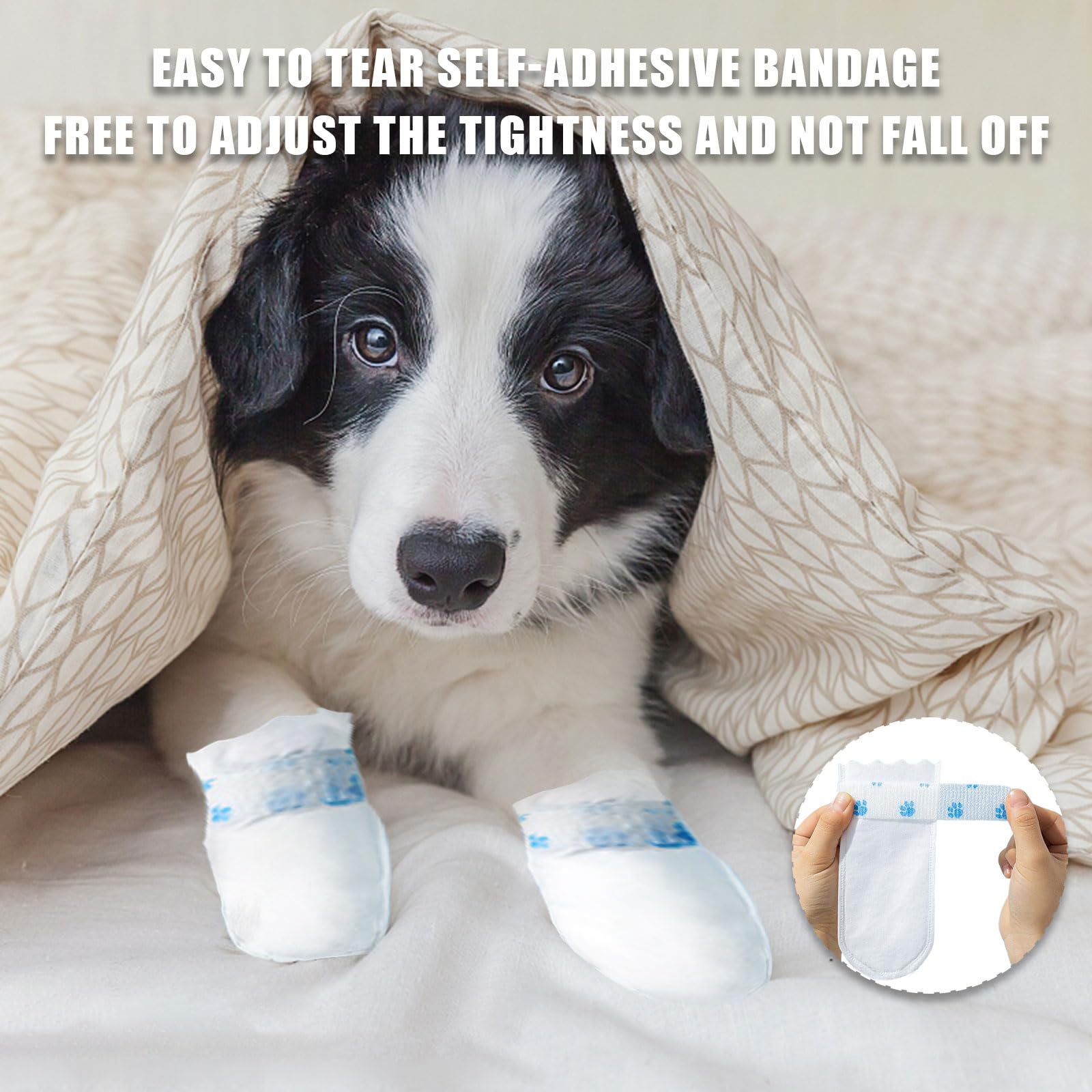 Disposable Dog Boots with Self-Adhesive Bandage for Paw Protection