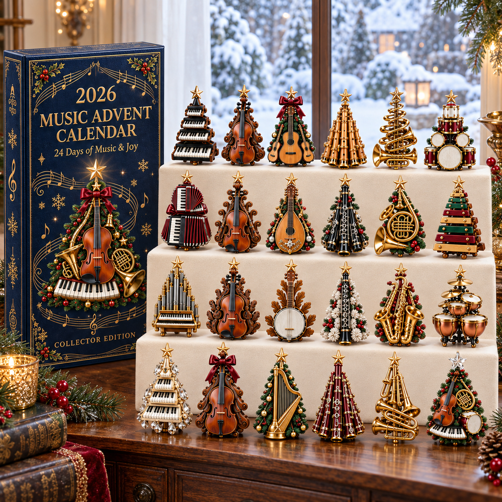 2026 Music Lovers’ Advent Calendar – 24 Unique Musical Instrument Christmas Tree Miniatures