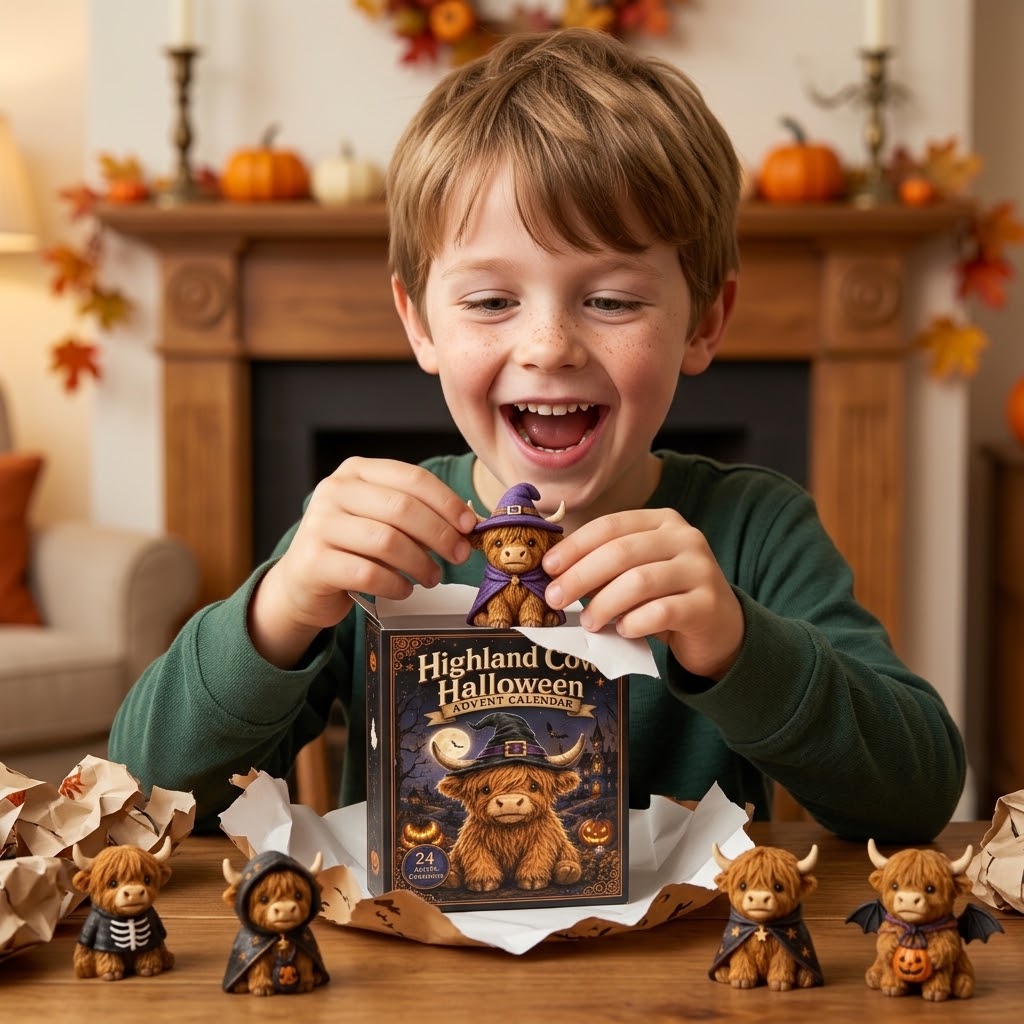 Highland Cow Halloween Advent Calendar 2026 – 24-Day Spooky Countdown Blind Box