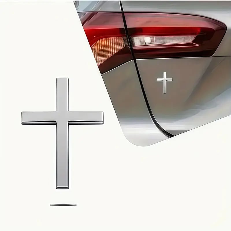 3D Christian Cross Sticker