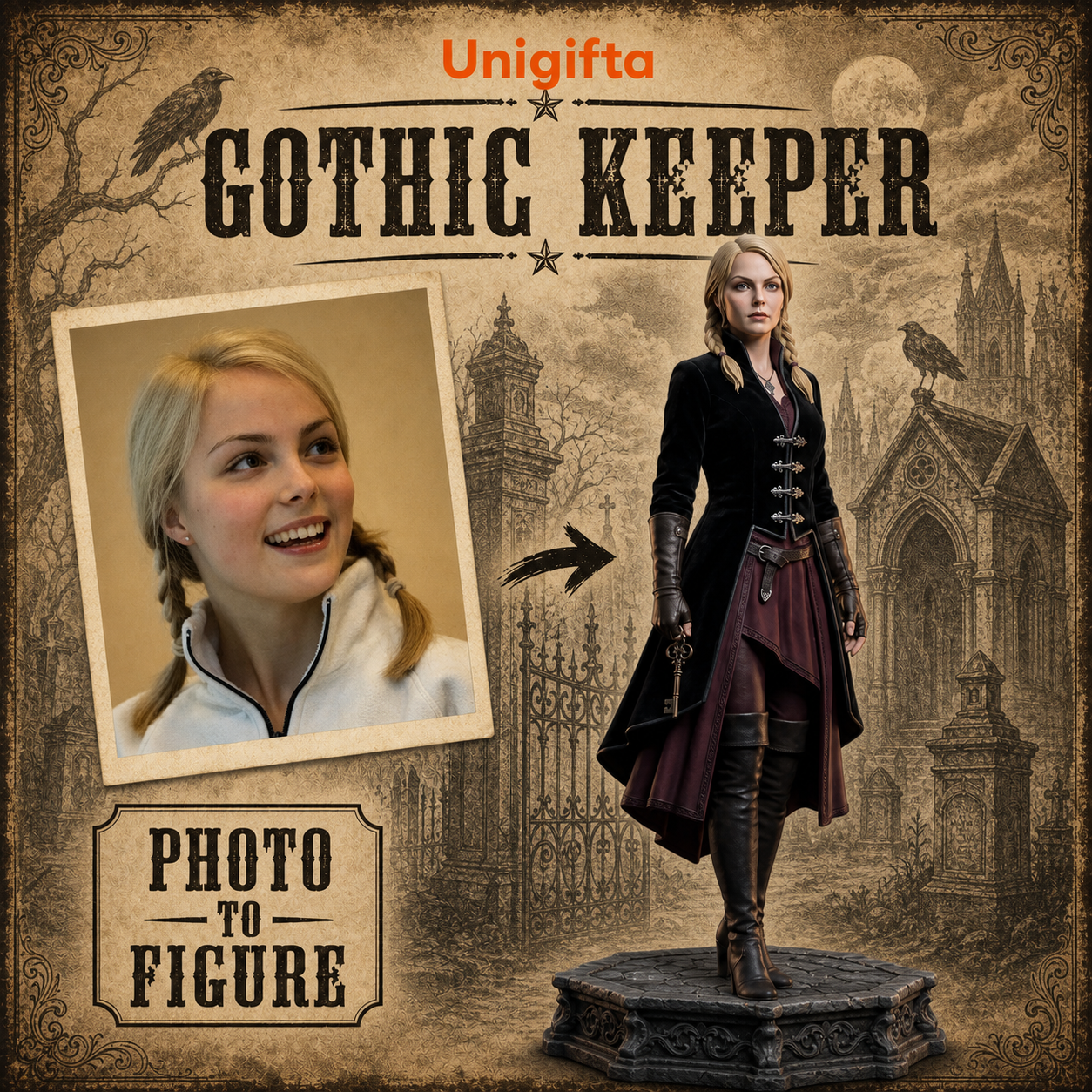 Custom Gothic Castle Figurine – Personalized 3D Avatar