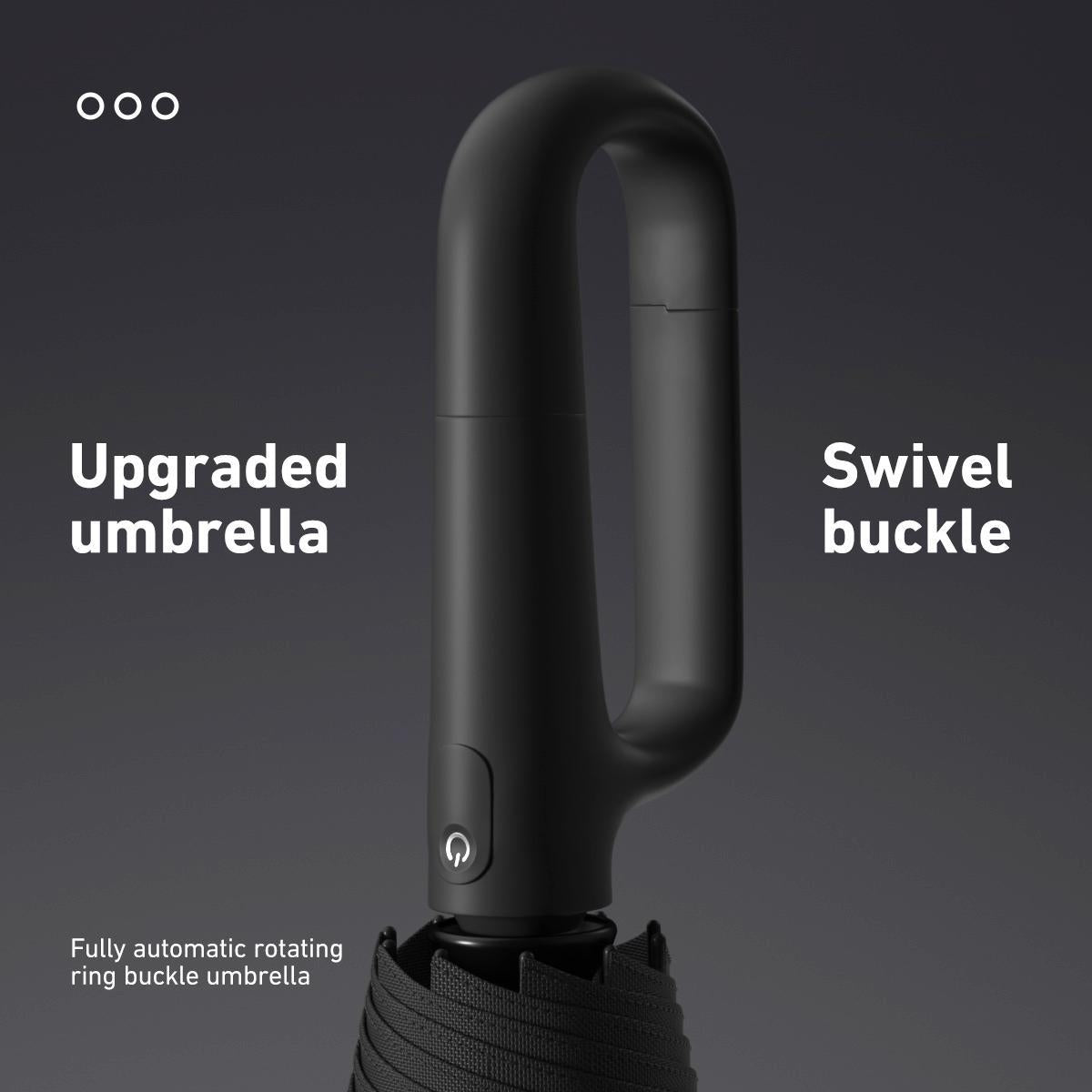 Creative Ring Buckle Windproof Reinforced Umbrella – Automatic Folding Sun & Rain Umbrella