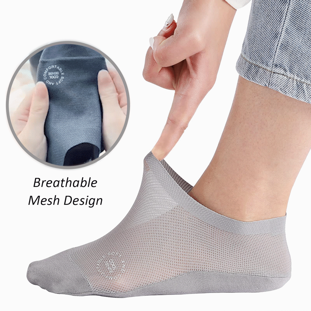 3-Pair Invisible Grip Socks Pack Breathable | Low-Cut | Anti-Slip | Sweat-Absorbing