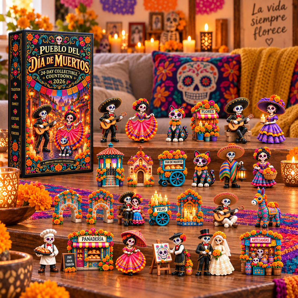 Pueblo del Día de Muertos 2026 – 24-Day Day of the Dead Collectible Countdown Calendar with 24 Unique Miniatures