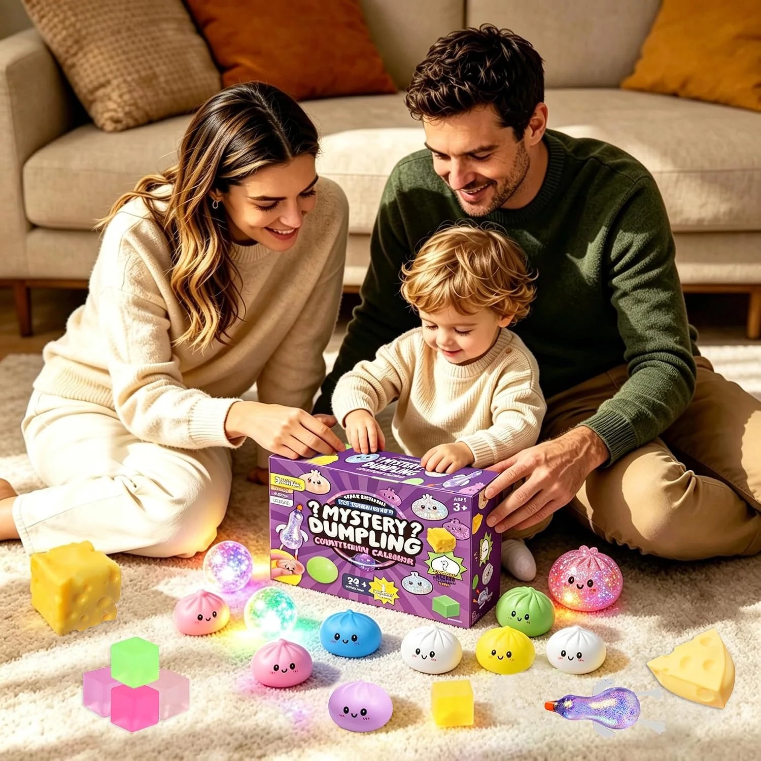 2026 Squishy Advent Calendar, 25-Day Countdown with Food-Inspired Squishy Surprises