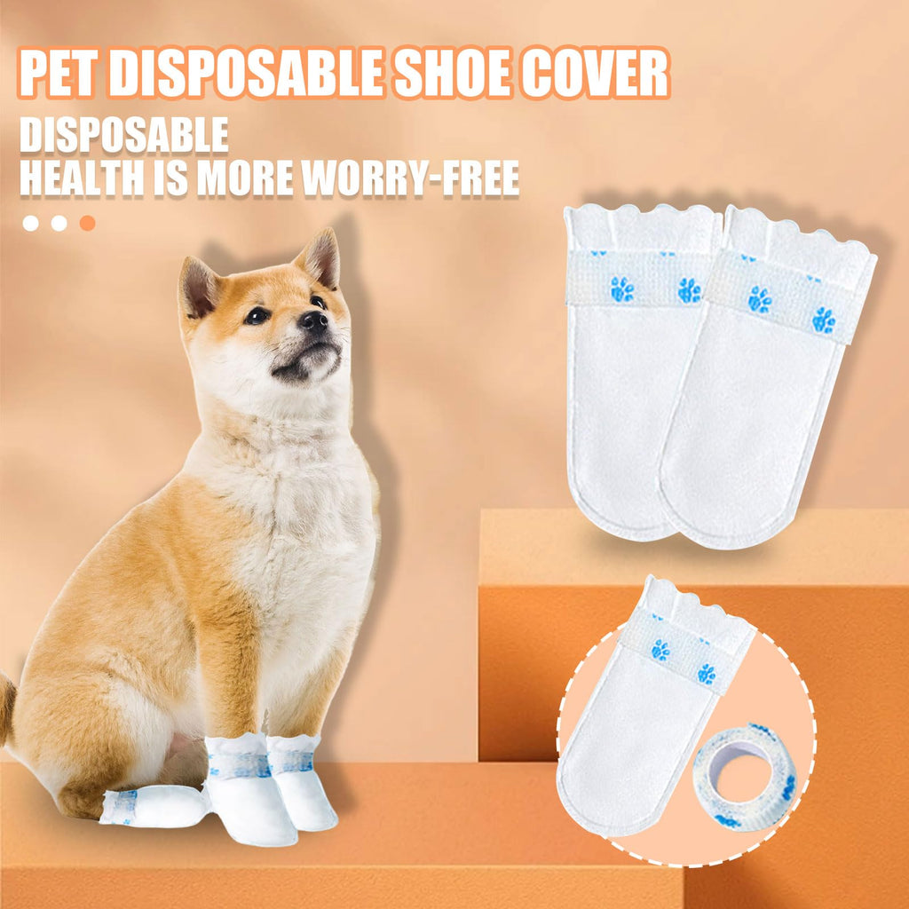 Disposable Dog Boots with Self-Adhesive Bandage for Paw Protection
