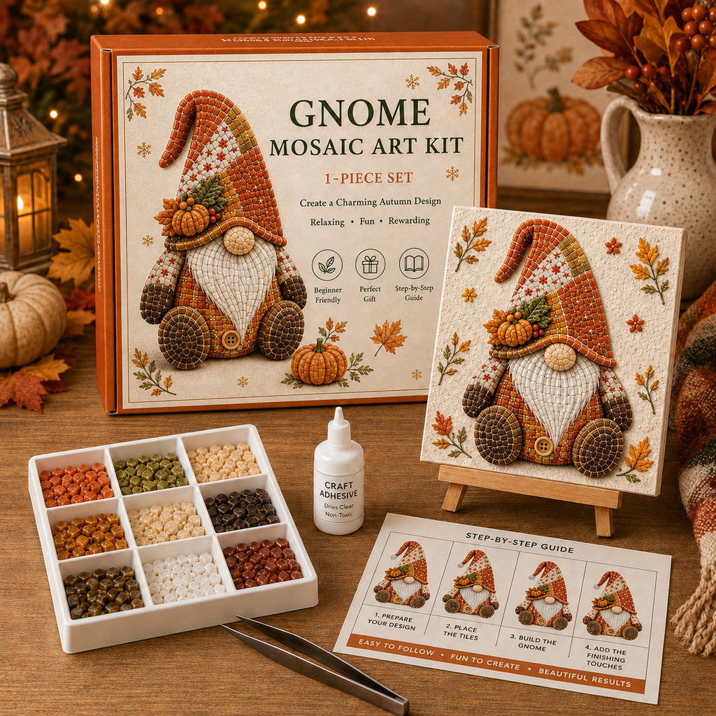 Last Day BUY 3 GET 1 FREE Gnome Mosaic Art Kit – Create Your Own Charming Handmade Masterpiece