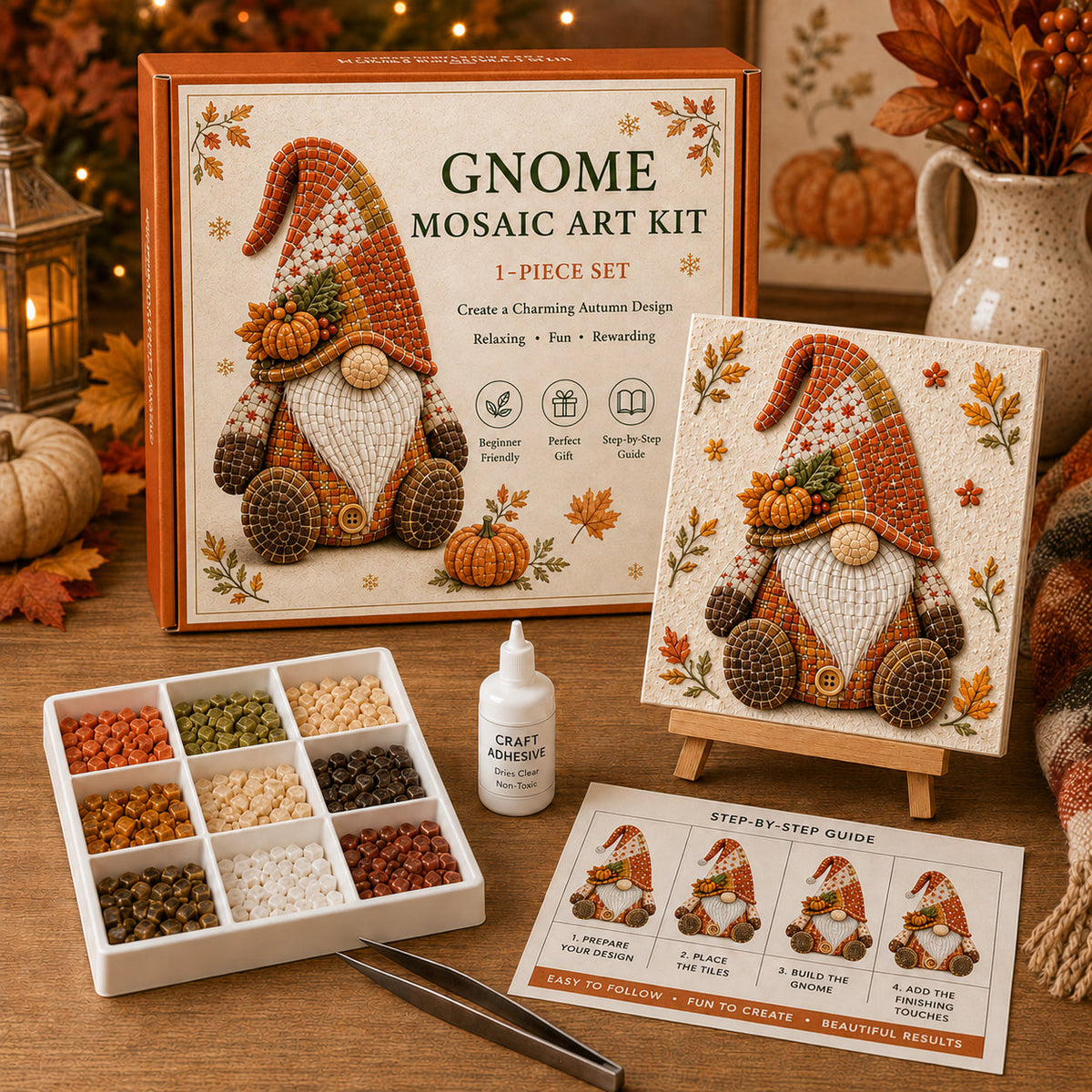 Last Day BUY 3 GET 1 FREE Gnome Mosaic Art Kit – Create Your Own Charming Handmade Masterpiece