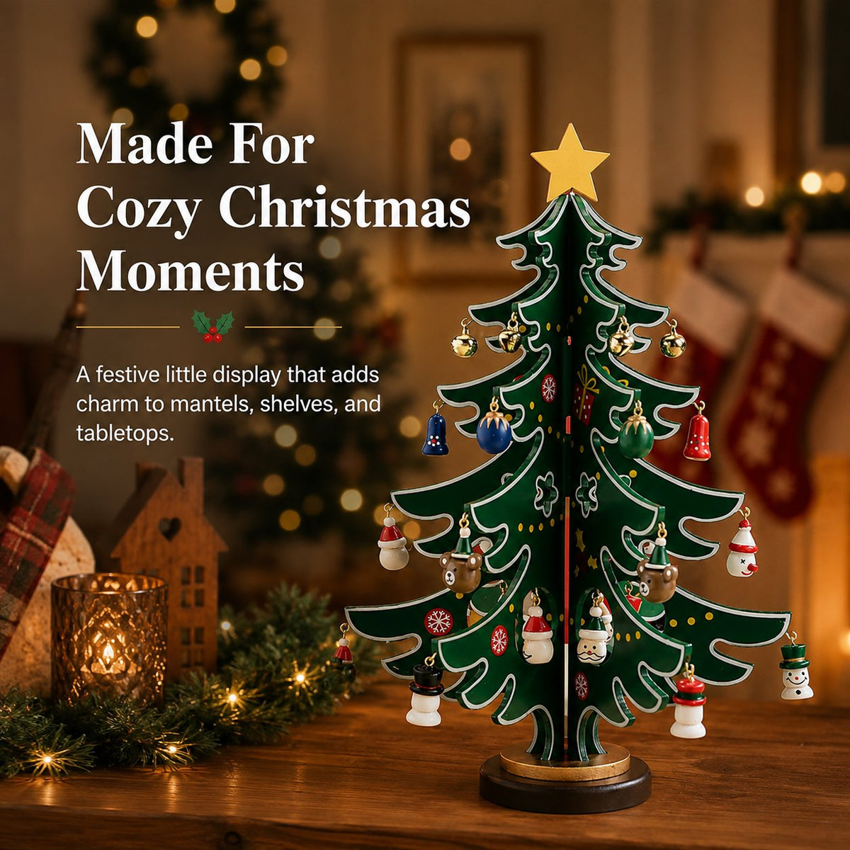 24-Day Wooden Christmas Tree Advent Calendar