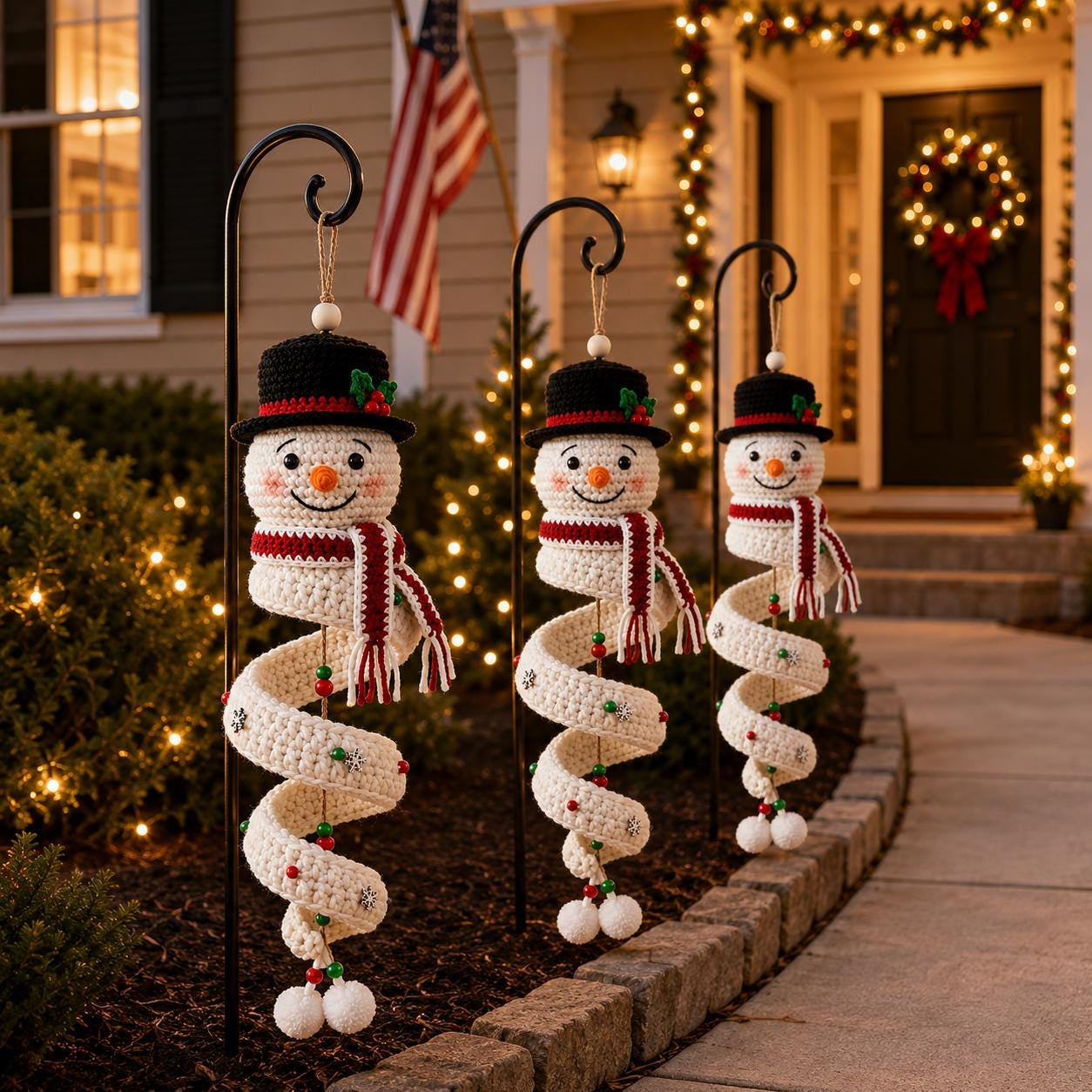 Crochet Snowman Spiral Ornament DIY Kit
