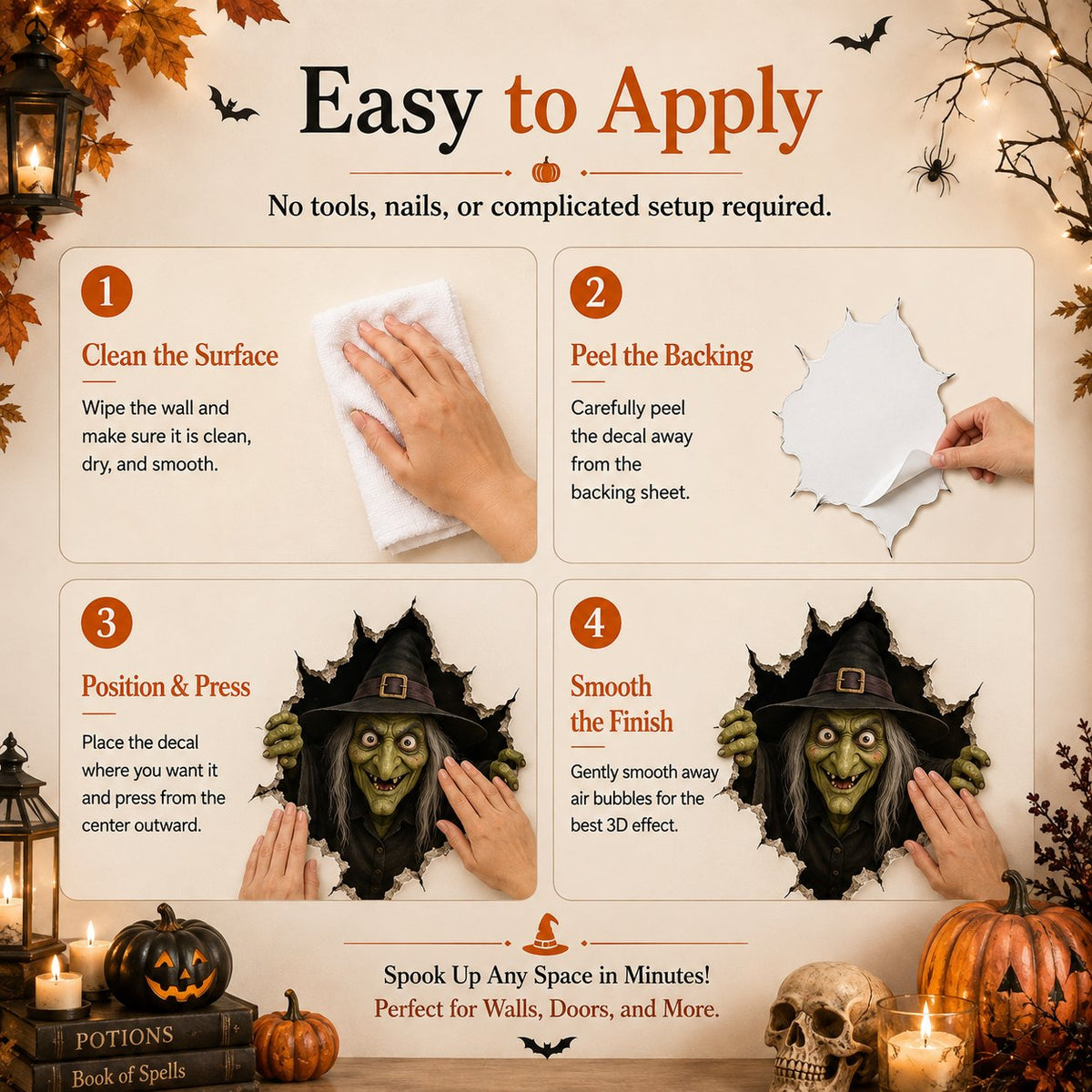 Last Day 50% OFF-Halloween Break-In 3D Wall Decals