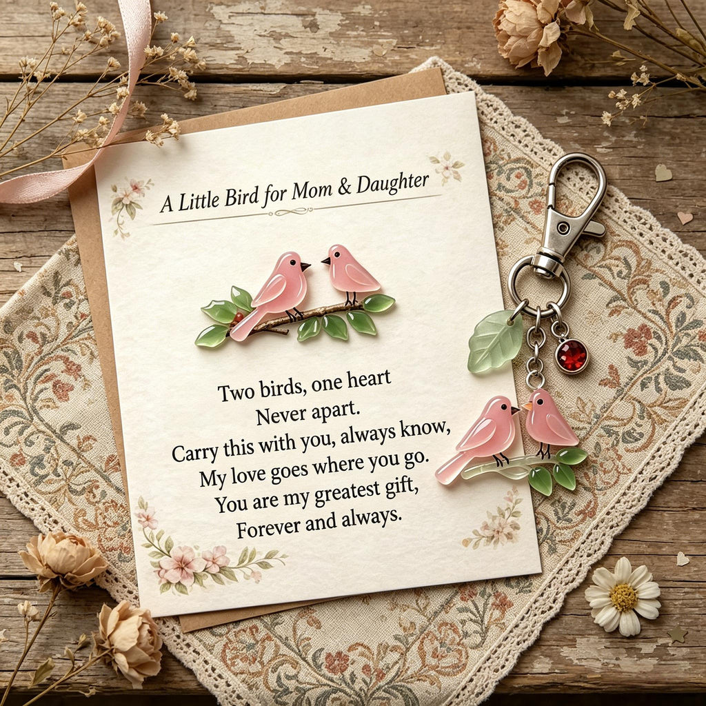 A Little Bird for Mom & Daughter Keychain (2D Acrylic)