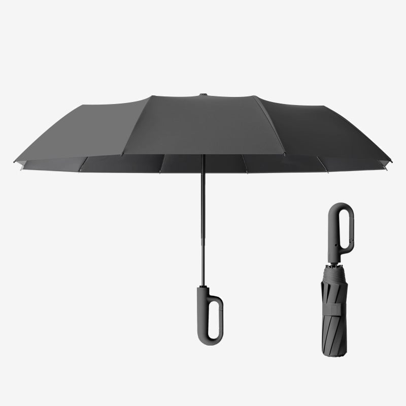 Creative Ring Buckle Windproof Reinforced Umbrella – Automatic Folding Sun & Rain Umbrella