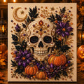 Framed Halloween Skull & Pumpkin Pearl Art DIY Kit